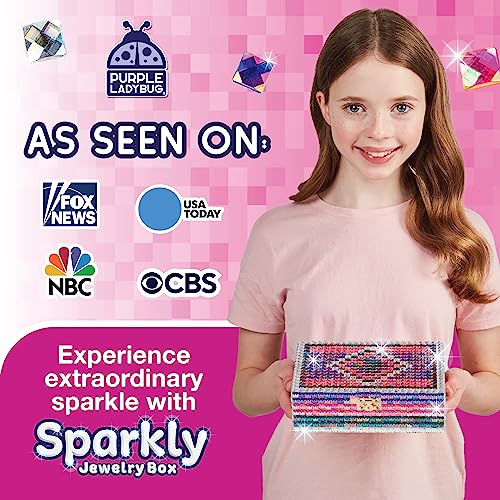 PURPLE LADYBUG Mosaic Jewellery Box Craft Kits for Kids - Gifts for 6 Years Old Girls, Girls Birthday Presents Age 7 8 9 10 11 12, Fun Mosaic Tiles Arts and Crafts Toy, & Plane Activities for Kids