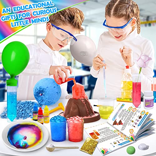 UNGLINGA 50+ Science Lab Experiments Kit for Kids Age 4-6-8-10, STEM Activities Educational Scientist Toys Gifts for Boys Girls Chemistry Set, Gemstone Dig, Volcano Eruption, Crystal Growing