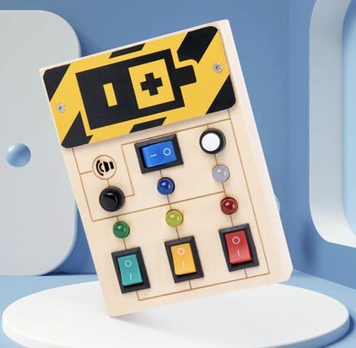 Montessori Busy Board for Kids and Toddlers | Baby Activity Board | Toddler Sensory Toy | Fun and Educational | LED Lights and Sounds | Buttons Table Switch Play Game for Young Children | Activities