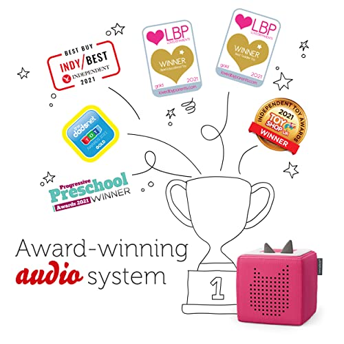 tonies Toniebox Disney Princess Bundle Incl.1 Creative 3 Frozen, Mulan, and Belle, Screen-Free Audiobooks and Kids Music Player, Early Development & Activity Toys, Pink