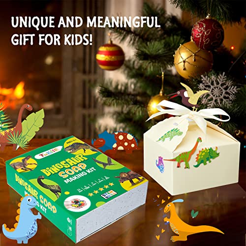 TuKIIE Dino Soap Making Kit for Kids, Dinosaur Toy for Kids, Indoor Activity Crafts for Boys Girls, Birthday Gift for Kids 5+