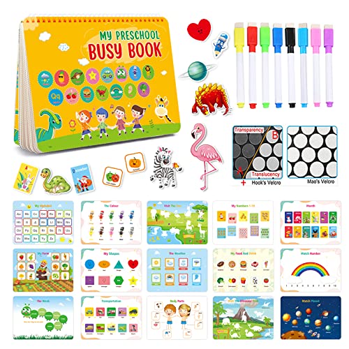 HDmirrorR Preschool Busy Book, 30 Themes Preschool Learning Activities for Kids, Montessori Toys for Toddlers, Educational Toys