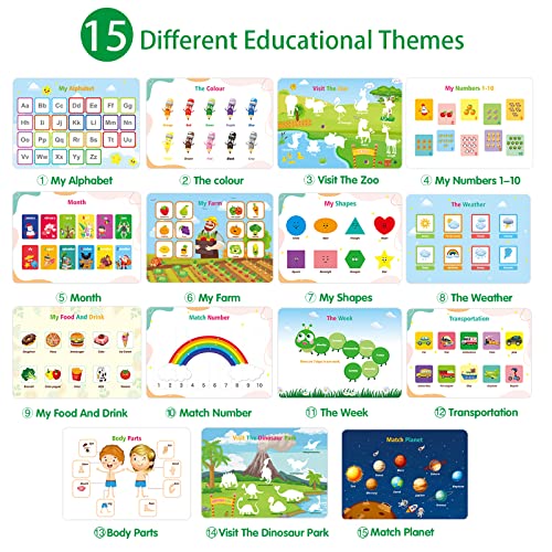 HDmirrorR Preschool Busy Book, 30 Themes Preschool Learning Activities for Kids, Montessori Toys for Toddlers, Educational Toys