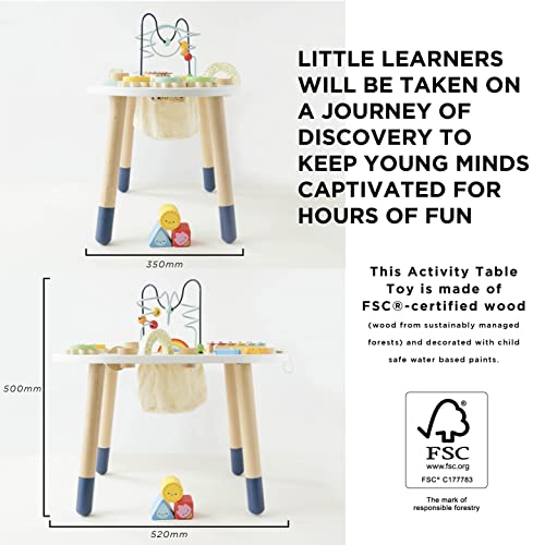Le Toy Van PL137 Activity Table | Kids Toys-Rainbow Xylophone, Wooden Shape Sorter and more-18 Months +