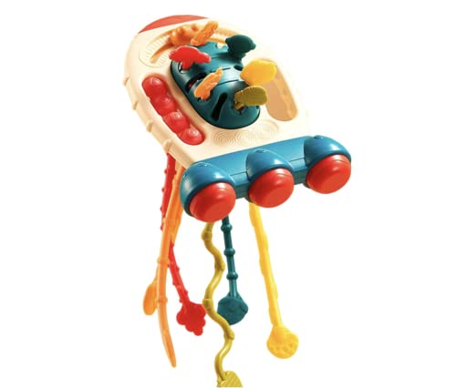 Rocket Activity Toy for Kids | Children's Pull and Play Sensory Dawnier Toys | Montessori Activity Educational Development Motor Skills Device to Keep Your Kid Entertained at Home or Travelling