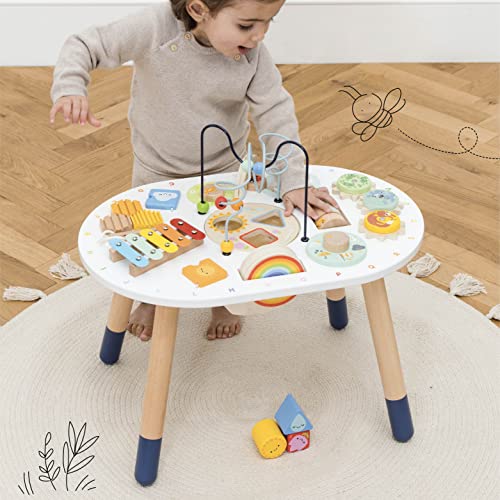 Le Toy Van PL137 Activity Table | Kids Toys-Rainbow Xylophone, Wooden Shape Sorter and more-18 Months +