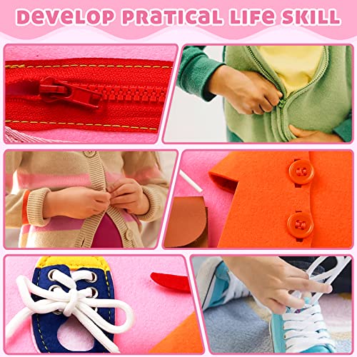 Busy Board Montessori Toys for 1 2 3 4 Year Old Girls Toys Age 1-4, Travel Toys Sensory Activity Board, Kid Learning Educational Toys Gifts Interesting Toddler Toy