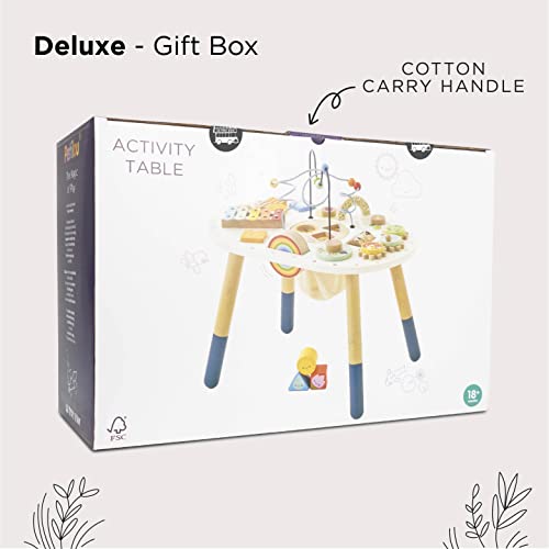 Le Toy Van PL137 Activity Table | Kids Toys-Rainbow Xylophone, Wooden Shape Sorter and more-18 Months +