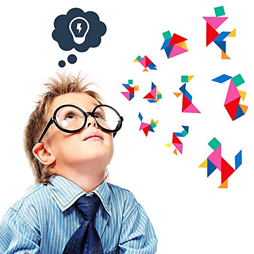 Coogam Magnetic Travel Tangram Puzzles Book Games IQ Educational Toys for Kids Adults (360 Patterns)