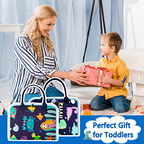 SPLAKS Busy Board, 20 in 1 Toddlers Toys Sensory Toys Activity Board for Learning Fine Motor Skills Preschool Educational Learning Toys Gift for Boys Girls-Dinosaur