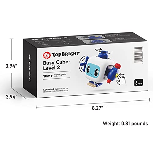 TOP BRIGHT Busy Cube for Toddlers Age 1-3 Year Old, Activity Cube Travel Toys for Kids, Educational Preschool Fidget Cube Sensory Toys Gift for Boys Girls