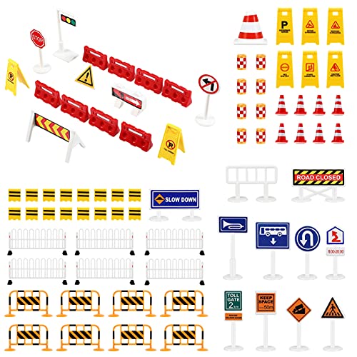 NUOBESTY Construction Traffic Sign Set 1 Set Traffic Signs Kids Road Street Signs Toys Stem Toys for Children Early Age Development