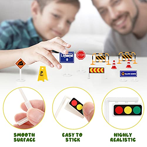 NUOBESTY Construction Traffic Sign Set 1 Set Traffic Signs Kids Road Street Signs Toys Stem Toys for Children Early Age Development