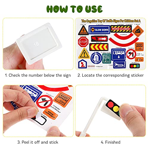 NUOBESTY Construction Traffic Sign Set 1 Set Traffic Signs Kids Road Street Signs Toys Stem Toys for Children Early Age Development