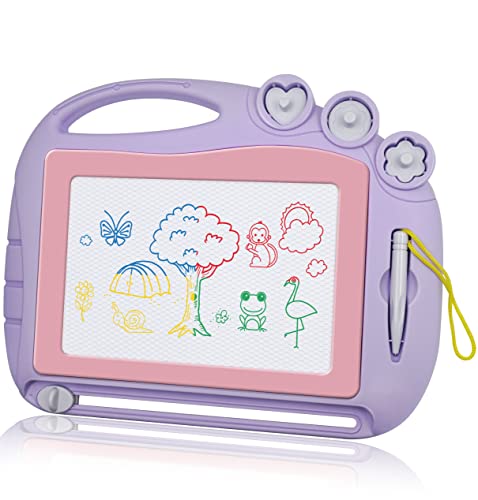 Magnetic Drawing Board Travel Size, Erasable Doodle Sketching Writing Board Pad Travel Games for Kids in Car, Early Education Learning Skill Development Toys for Girls Age 2 3 4 Year Old