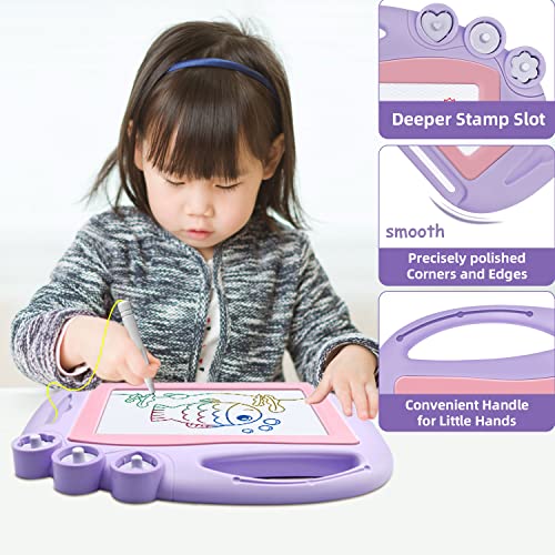 Magnetic Drawing Board Travel Size, Erasable Doodle Sketching Writing Board Pad Travel Games for Kids in Car, Early Education Learning Skill Development Toys for Girls Age 2 3 4 Year Old