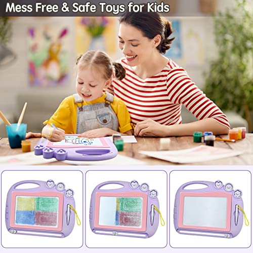 Magnetic Drawing Board Travel Size, Erasable Doodle Sketching Writing Board Pad Travel Games for Kids in Car, Early Education Learning Skill Development Toys for Girls Age 2 3 4 Year Old