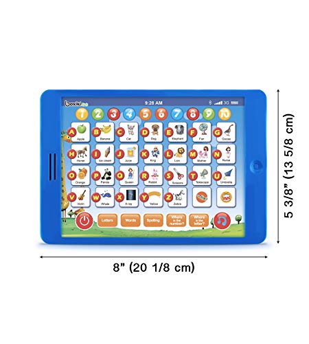 Boxiki kids Learning Pad Fun Kids Tablet with 6 Toddler Learning Games Early Child Development Toy for Number Learning, Learning ABCs, Spelling, “Where Is?” Game, Melodies. Educational Toy