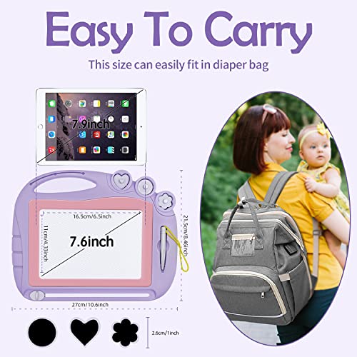 Magnetic Drawing Board Travel Size, Erasable Doodle Sketching Writing Board Pad Travel Games for Kids in Car, Early Education Learning Skill Development Toys for Girls Age 2 3 4 Year Old