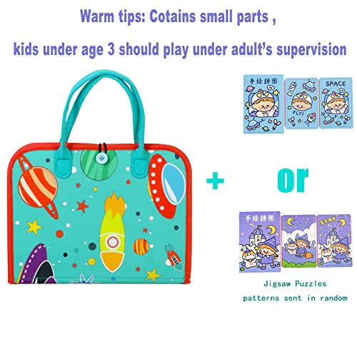 Toddle Busy board, 74-IN-1 Montessori Toy Autism Sensory Board for Kids, Car Plane Activity Board Travel Toys, Preschool Educational Toys for 1-6 Year Old Boys Girls,Vast Space Theme Gifts