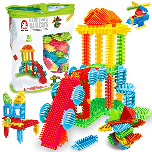 Soulmemes Stickle Bricks Blocks-150pcs PVC Bag Large Size Set Hedgehog Blocks for Kids brain development Early Education Toys