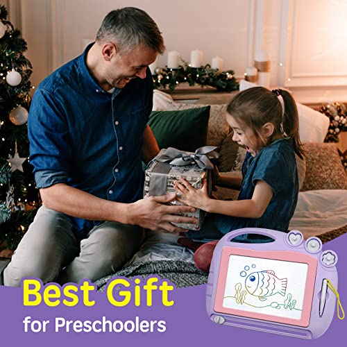 Magnetic Drawing Board Travel Size, Erasable Doodle Sketching Writing Board Pad Travel Games for Kids in Car, Early Education Learning Skill Development Toys for Girls Age 2 3 4 Year Old