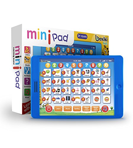 Boxiki kids Learning Pad Fun Kids Tablet with 6 Toddler Learning Games Early Child Development Toy for Number Learning, Learning ABCs, Spelling, “Where Is?” Game, Melodies. Educational Toy