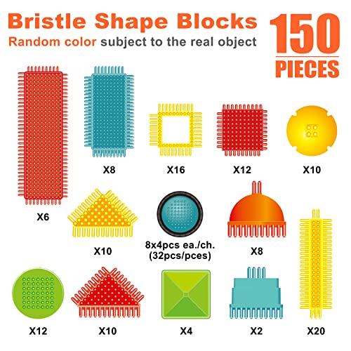 Soulmemes Stickle Bricks Blocks-150pcs PVC Bag Large Size Set Hedgehog Blocks for Kids brain development Early Education Toys