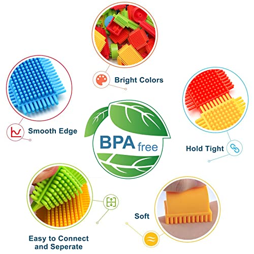 Soulmemes Stickle Bricks Blocks-150pcs PVC Bag Large Size Set Hedgehog Blocks for Kids brain development Early Education Toys