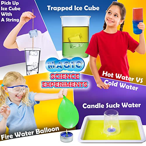 UNGLINGA 30+ Experiments Science Kits for Kids Age 4 5 6 7 8 9 10 Educational STEM Toys Gifts for Boys Girls, Chemistry Set, Bouncy Ball, Volcano, Color Learning Activities Scientific Tools Toys