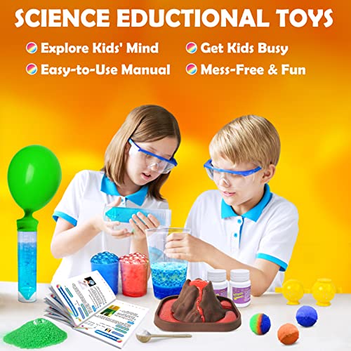 UNGLINGA 30+ Experiments Science Kits for Kids Age 4 5 6 7 8 9 10 Educational STEM Toys Gifts for Boys Girls, Chemistry Set, Bouncy Ball, Volcano, Color Learning Activities Scientific Tools Toys