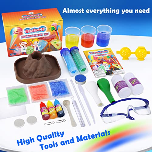 UNGLINGA 30+ Experiments Science Kits for Kids Age 4 5 6 7 8 9 10 Educational STEM Toys Gifts for Boys Girls, Chemistry Set, Bouncy Ball, Volcano, Color Learning Activities Scientific Tools Toys