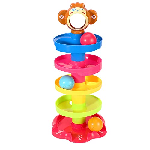SOKA Drop and Go Ball Ramp 5 Layer Swirling Tower Baby Toy Early Educational Development Toys Sensory Game Activity Puzzle Stacking Play Gifts for Baby Girls Boys Toddlers Kids Children 18 Months+