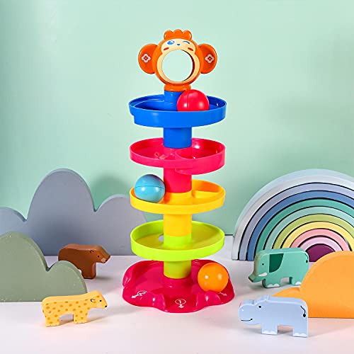 SOKA Drop and Go Ball Ramp 5 Layer Swirling Tower Baby Toy Early Educational Development Toys Sensory Game Activity Puzzle Stacking Play Gifts for Baby Girls Boys Toddlers Kids Children 18 Months+