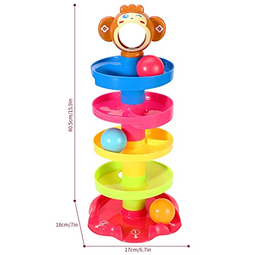 SOKA Drop and Go Ball Ramp 5 Layer Swirling Tower Baby Toy Early Educational Development Toys Sensory Game Activity Puzzle Stacking Play Gifts for Baby Girls Boys Toddlers Kids Children 18 Months+