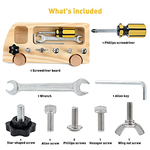 BBLIKE Montessori Screw Driver Board for Kids Educational Learning Toys Screw Board Wood Screw Board Pedagogical Skill Toy Early Development & Activity Toys
