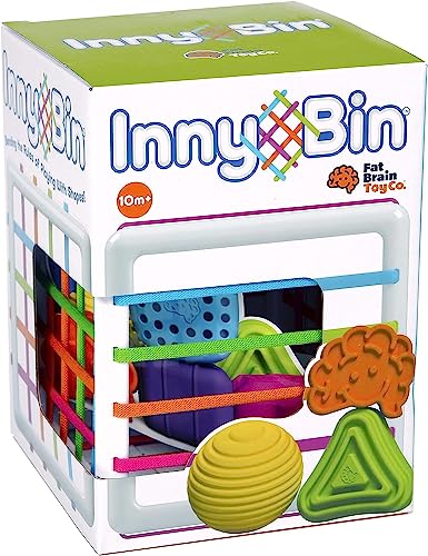 Fat Brain Toys F251 Fat Brain InnyBin, Kids Preschool, Shape Sorter, Sorting Building Sets, Early Development Toy for Babies Aged 18 Months and Older, Multicoloured