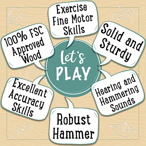 Jaques of London Hammering Bench | Toys for 1 2 3 Boys and Girls | Wooden Toys | Toddler Toys Hammering Toy | Early Development Toys | Since 1795