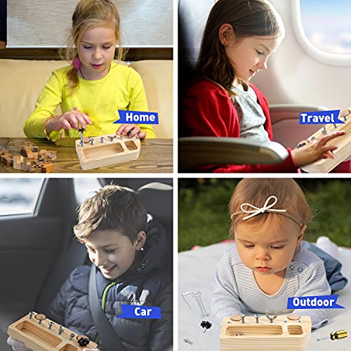 BBLIKE Montessori Screw Driver Board for Kids Educational Learning Toys Screw Board Wood Screw Board Pedagogical Skill Toy Early Development & Activity Toys