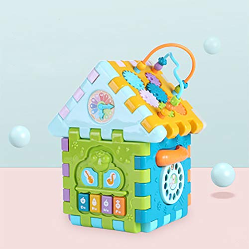 Activity Cube Shape Sorter - 9 in 1 Multifunction Baby Activity Center Early Development & Activity toys with Piano, Bead Maze Toy Baby Musical Toys Educational Gift for 1,2,3 Years Old Toddler Kids