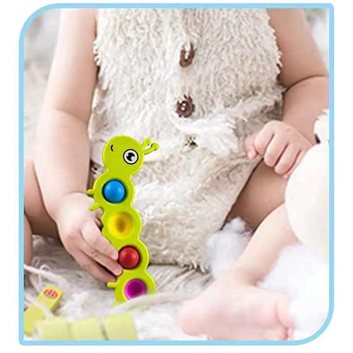 mciskin Simple Fidget Sensory Toy,Flipping Board Toy,Stress Relief Sensory Hand Toy,Sensory Toy Toddler Early Educational Toy,Brain Development Toy For kids Toddler (Caterpillar)