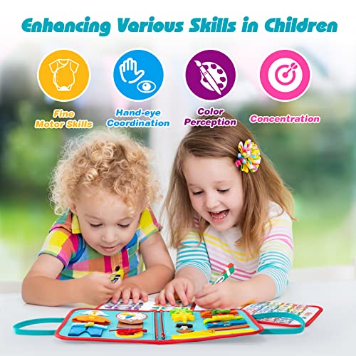 Freekite Busy Board for Toddlers, Montessori Sensory Activities, Early Development Toys, Preschool Educational Toys, Fine Motor Skills Toys and Gifts for Kids Aged 2, 3, 4, 5, 6 (Outer Space)