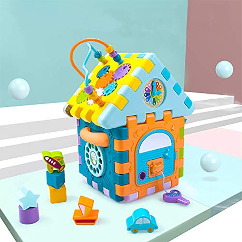 Activity Cube Shape Sorter - 9 in 1 Multifunction Baby Activity Center Early Development & Activity toys with Piano, Bead Maze Toy Baby Musical Toys Educational Gift for 1,2,3 Years Old Toddler Kids