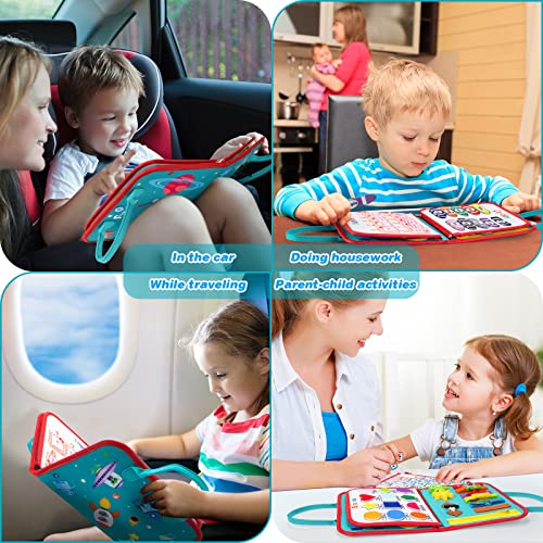 Freekite Busy Board for Toddlers, Montessori Sensory Activities, Early Development Toys, Preschool Educational Toys, Fine Motor Skills Toys and Gifts for Kids Aged 2, 3, 4, 5, 6 (Outer Space)