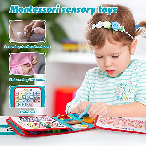 Freekite Busy Board for Toddlers, Montessori Sensory Activities, Early Development Toys, Preschool Educational Toys, Fine Motor Skills Toys and Gifts for Kids Aged 2, 3, 4, 5, 6 (Outer Space)