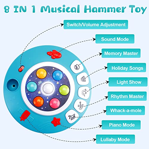Sirecal Sensory Toys for 1 Year Old Boys - Whack A Mole Game Baby Musical Toys Early Development Educational Activity Toy Gifts for 1 Year Olds Boys Girls Toddlers Kids