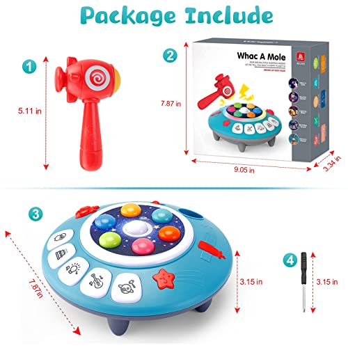 Sirecal Sensory Toys for 1 Year Old Boys - Whack A Mole Game Baby Musical Toys Early Development Educational Activity Toy Gifts for 1 Year Olds Boys Girls Toddlers Kids