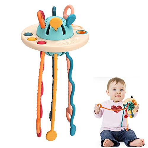 Goorder Montessori Toys for 1 Year Old, Baby Sensory Toys Pull String Early Development Activity Toy for Toddlers, Food Grade Silicone Baby Travel Toys for 1 2 3 4 Year Old Boys Girls