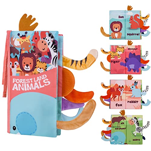 Vicloon Baby Soft Books, Baby Cloth Book, Crinkle Sensory Touch and Feel Book, Early Learning Babies First Books Quiet Books for 0-3 Year Old Toddlers Kids for Education Intelligence Development