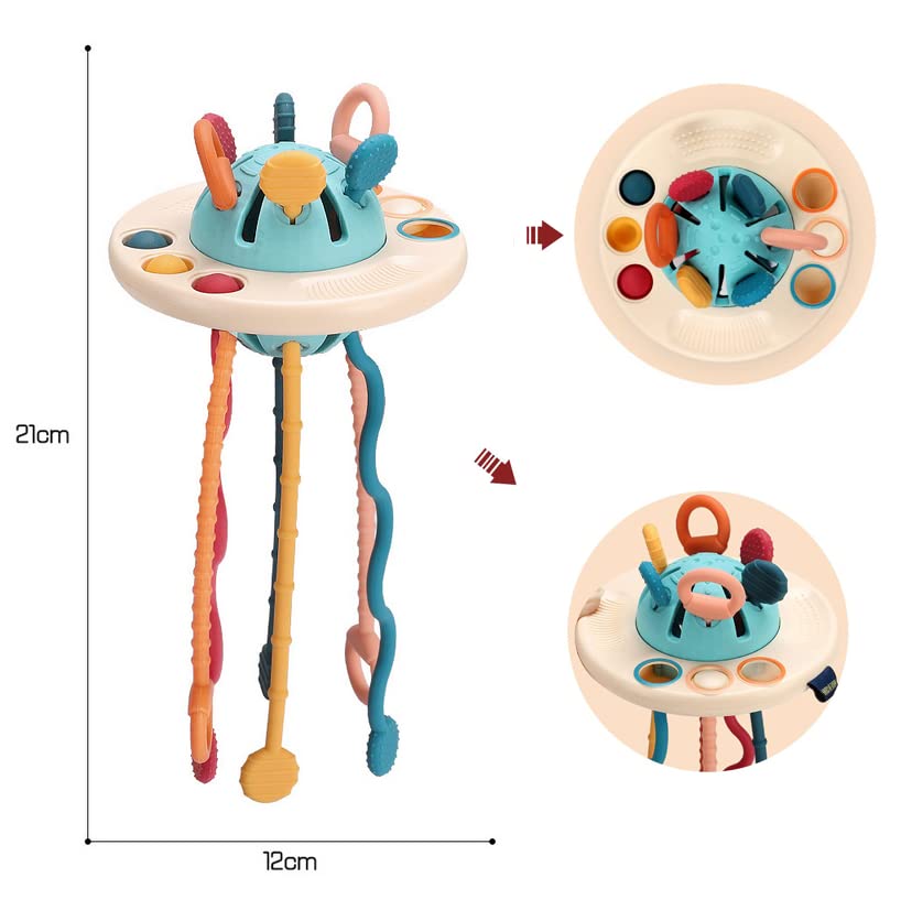 Goorder Montessori Toys for 1 Year Old, Baby Sensory Toys Pull String Early Development Activity Toy for Toddlers, Food Grade Silicone Baby Travel Toys for 1 2 3 4 Year Old Boys Girls